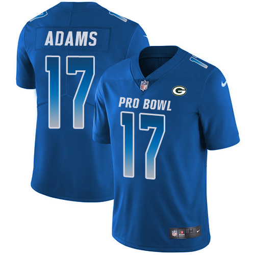 Nike Packers #17 Davante Adams Royal Men's Stitched NFL Limited NFC 2018 Pro Bowl Jersey - Click Image to Close